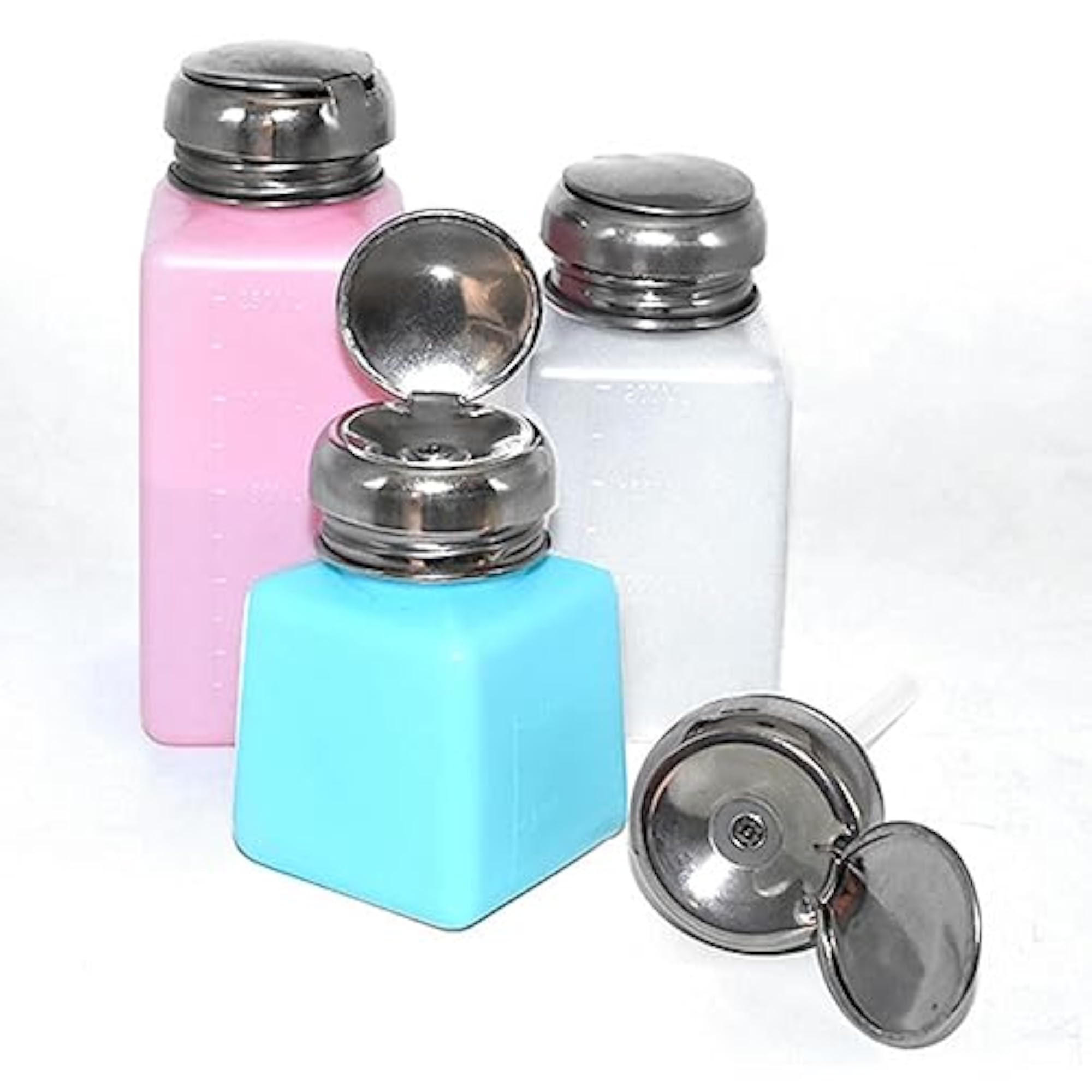 4x Push Down Empty Pump Dispenser Bottle Set